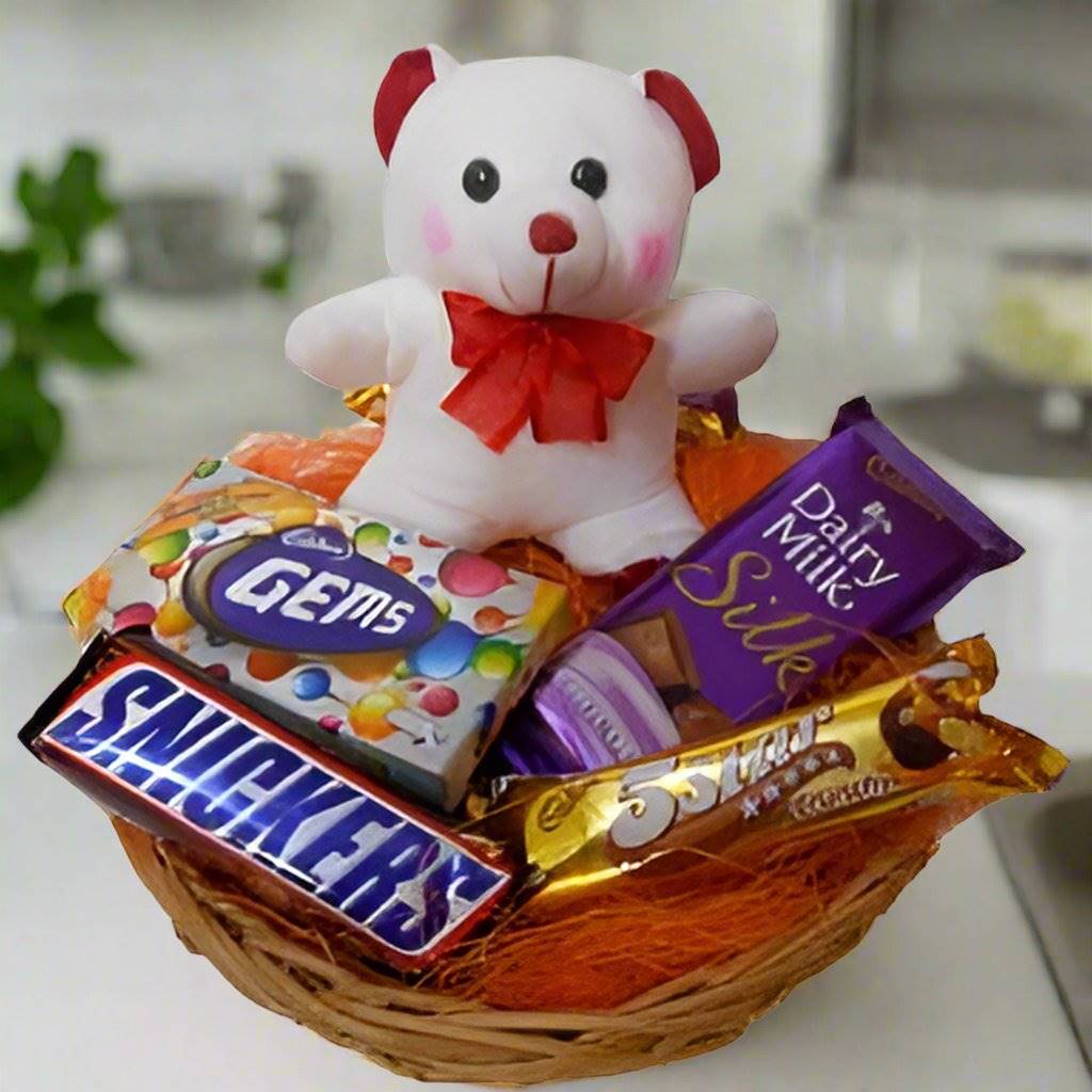 Order Chocolate Basket and Teddy Get Delivery Anywhere In India ExpressLuv Expressluv