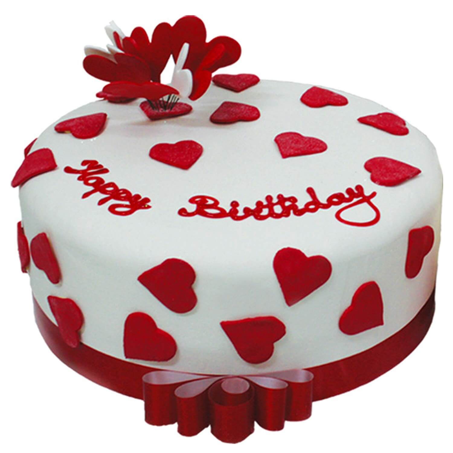 Happy Birthday Cake With Hearts Order Online Expressluv 8106